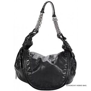 ✨Givenchy Lambskin Black & Chain Hobo Shoulder Bag